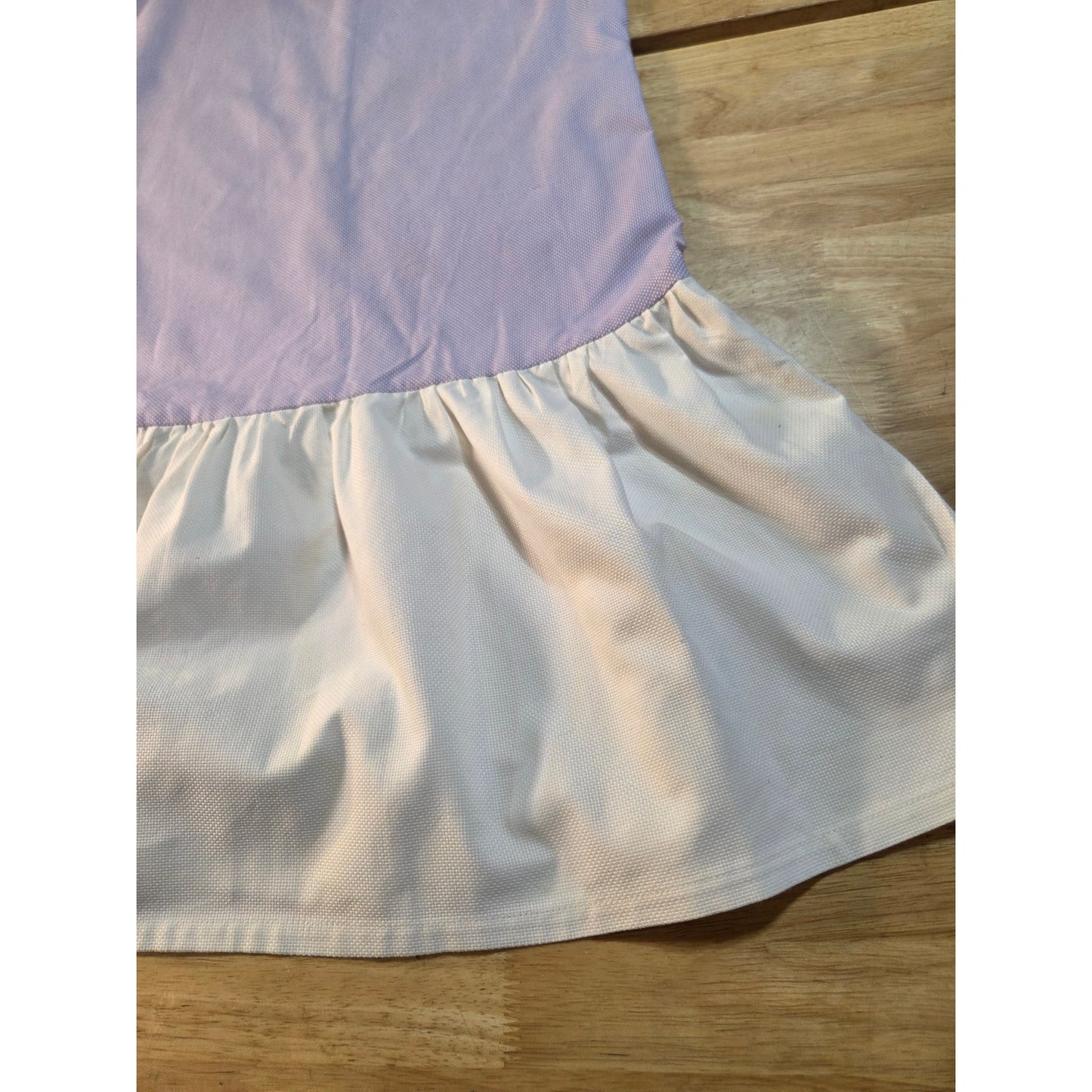 Double R by Ravi Ravan purple white waffle mini sleeveless ruffle collar