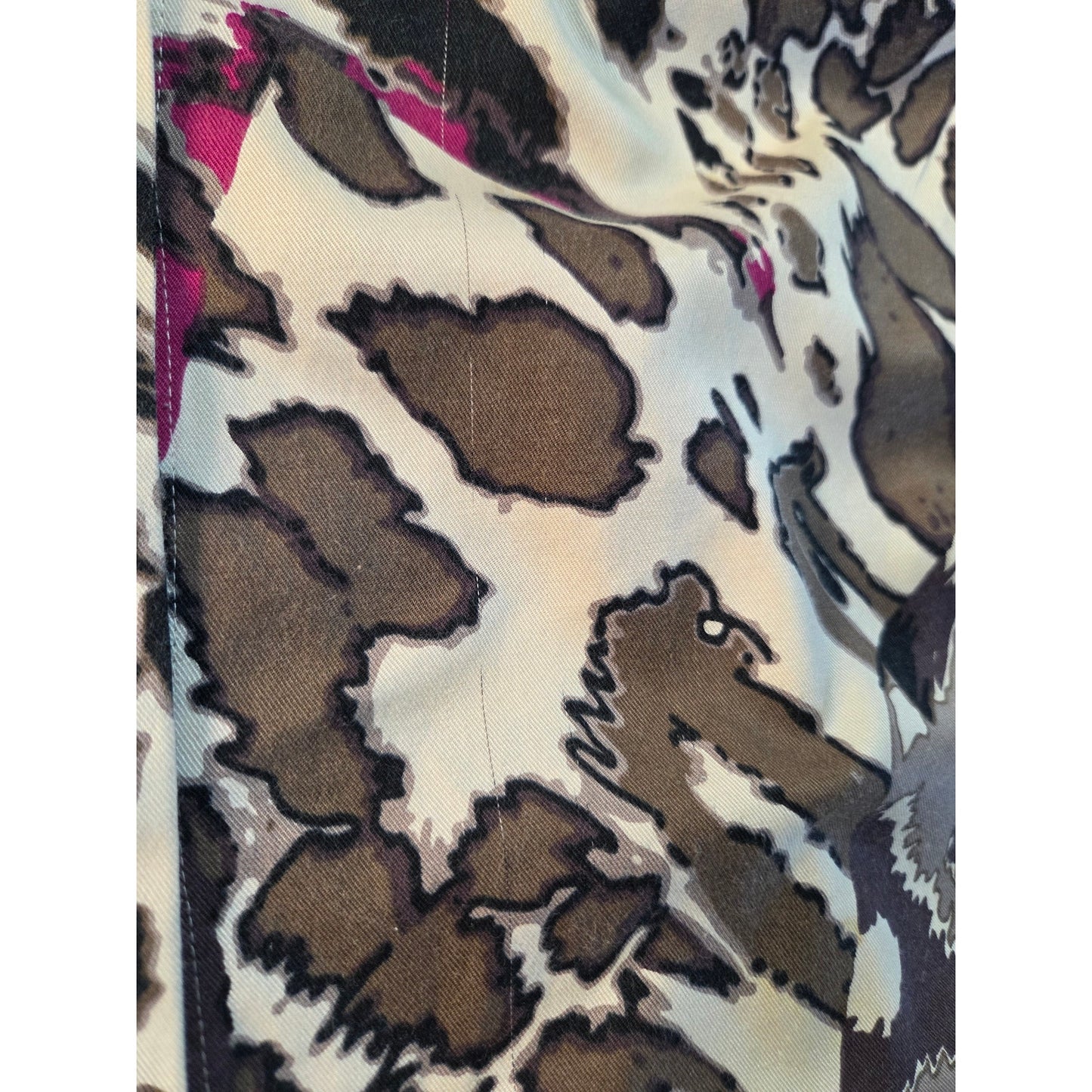 Silk culture size large 100% silk collared blouse colorful purple leopard print