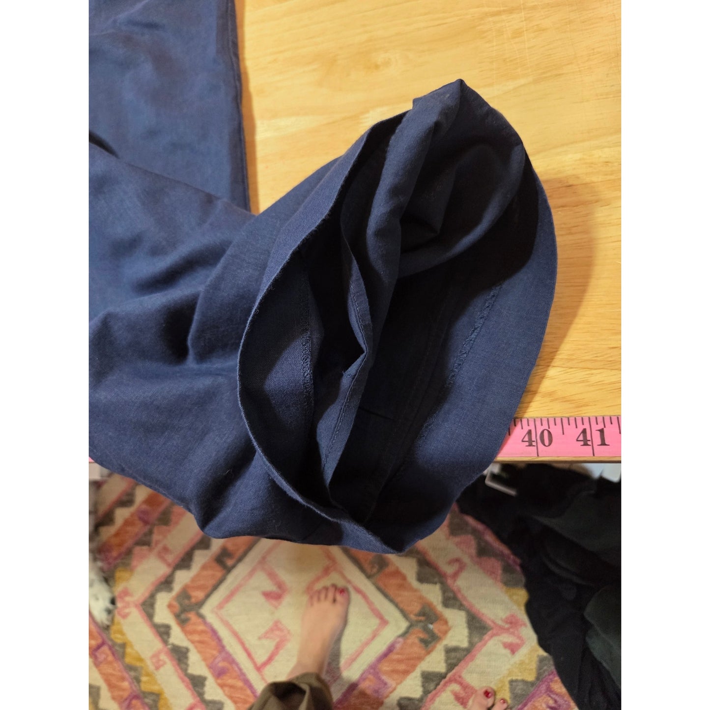 J.Crew size 6 navy blue sleeveless wide leg jumpsuit elasticated Pockets cotton