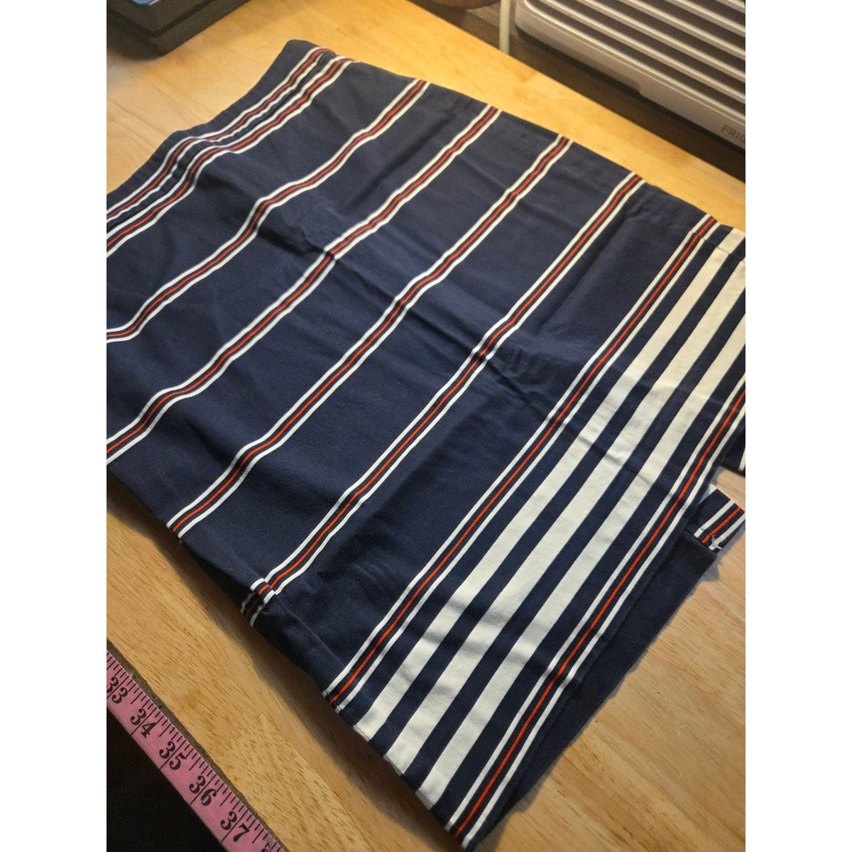 J.Crew pencil skirt red white and blue striped cotton short size 6 invisible zip