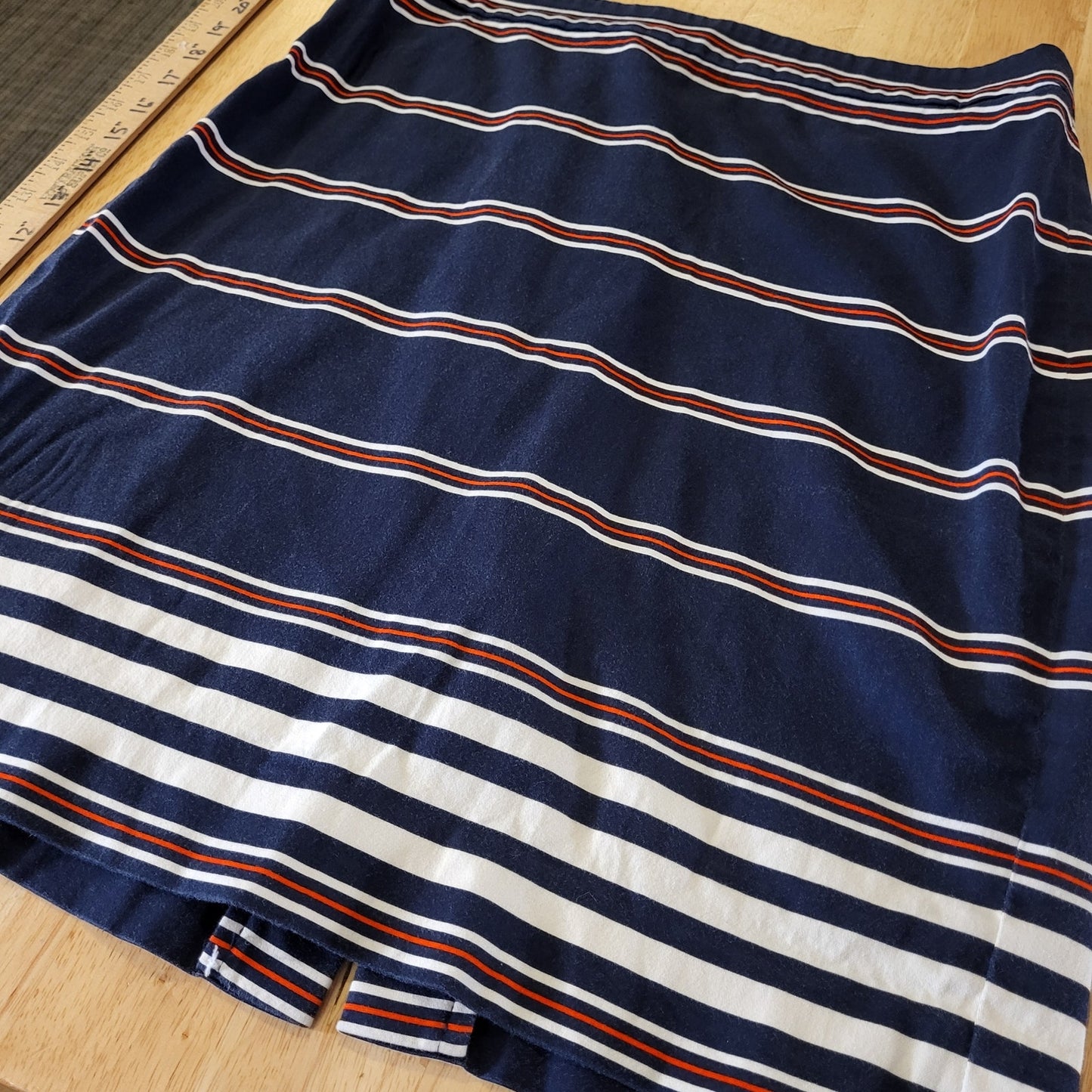J.Crew The Pencil Skirt Red White Blue Stripes Cotton Size 6