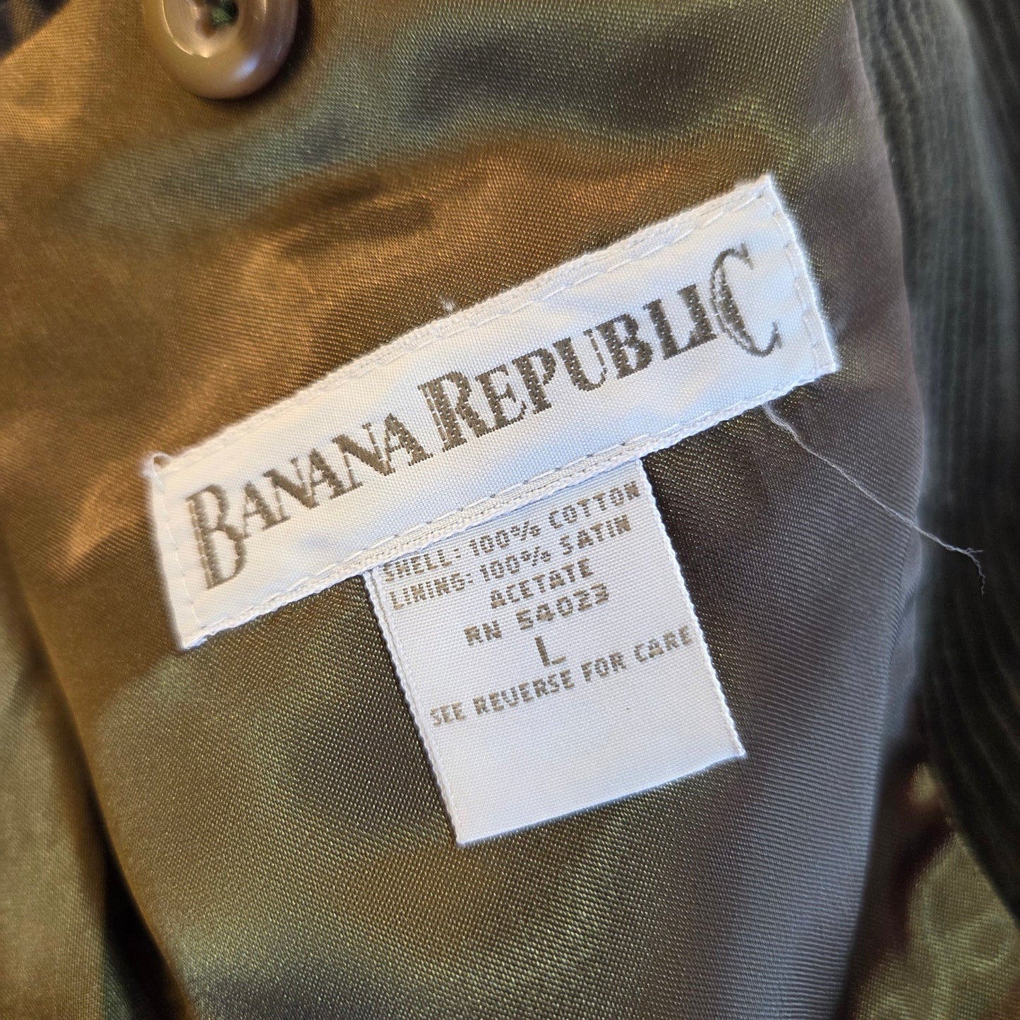 Banana Republic green corduroy large 100% cotton blazer Brown button pocket