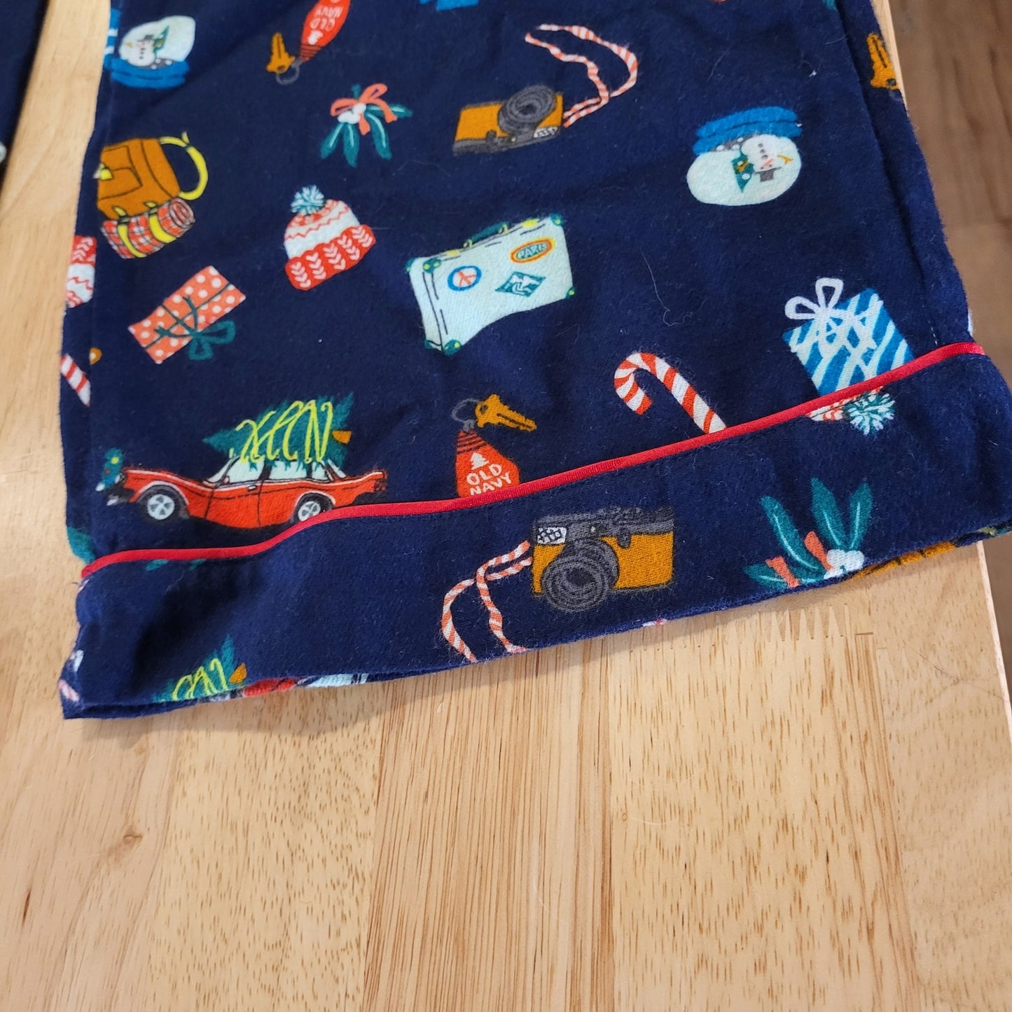 NWT Old Navy Blue Christmas Pajama Set Flannel 100% Cotton Xl