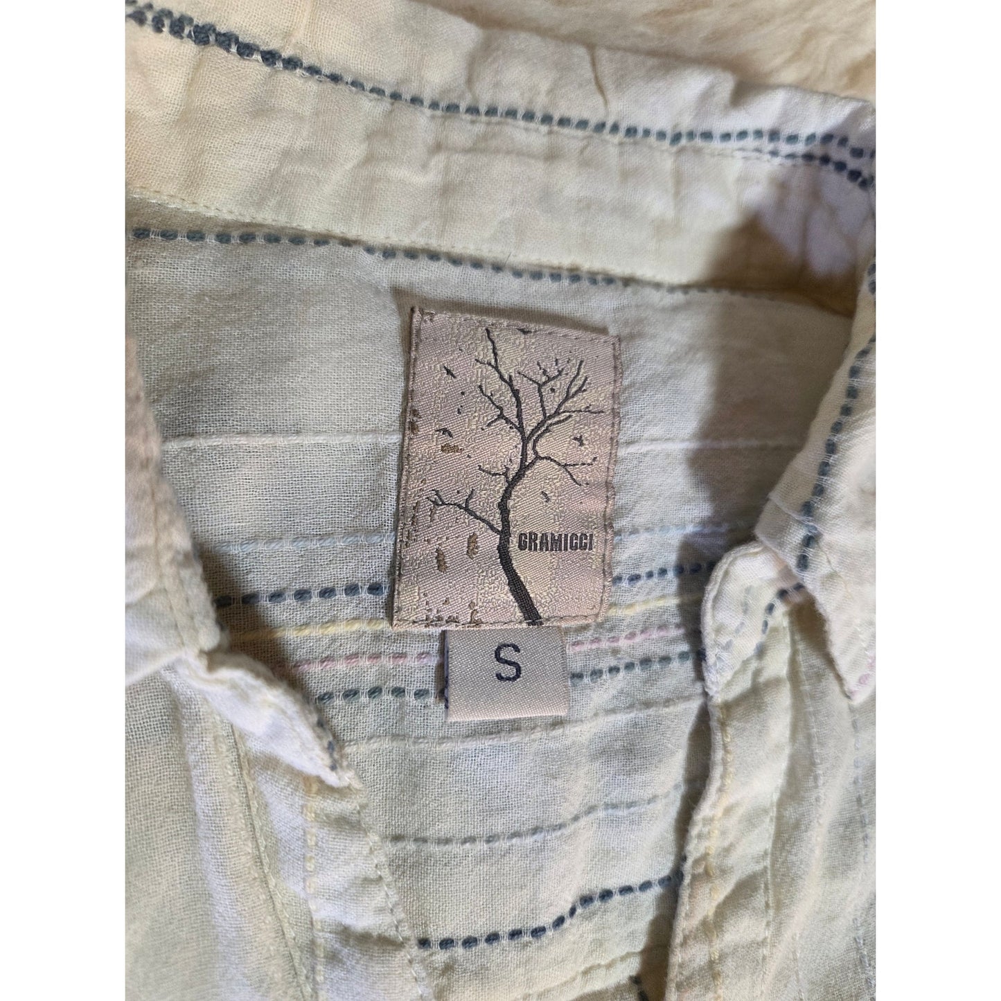 Gramicci Collared Button Down Pearl Snap Embroidered Western Shirt XS