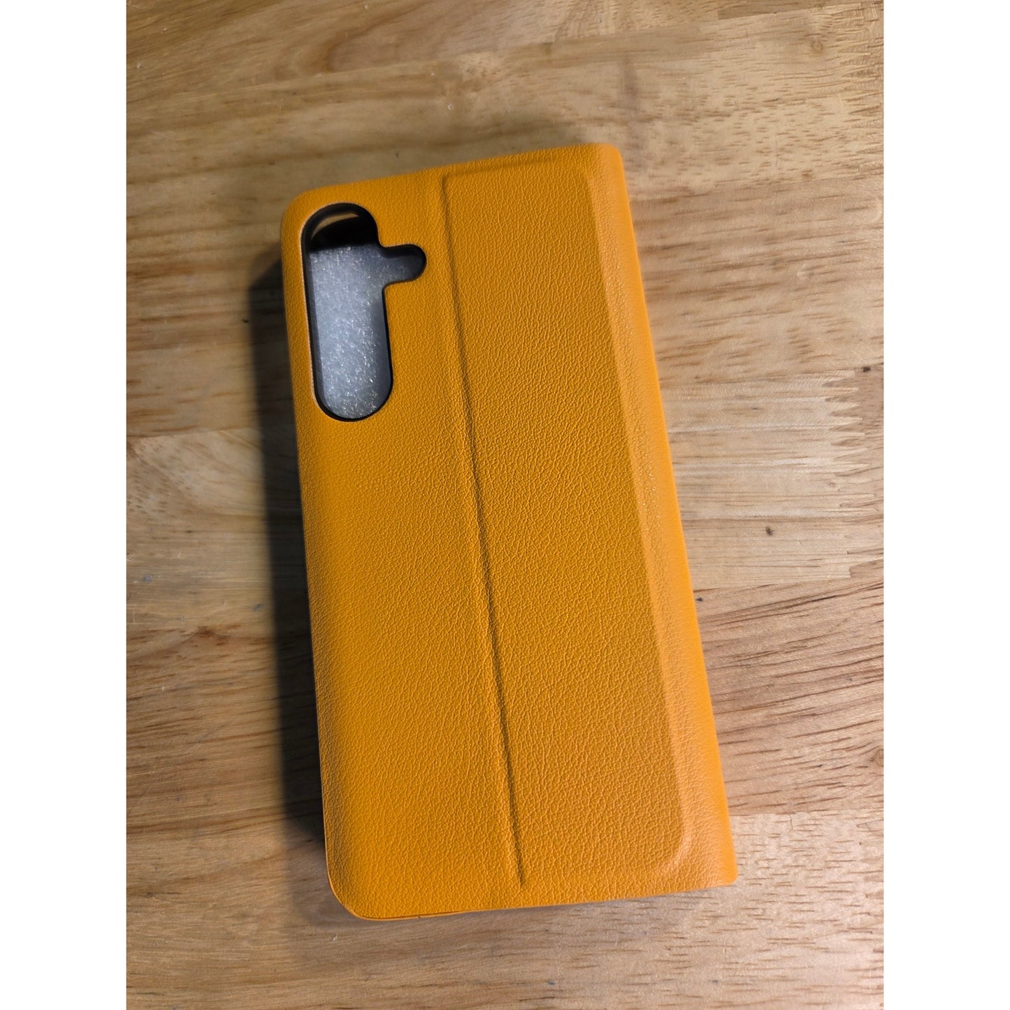 Samsung Galaxy S25 Case Stand Full Protection Thin Magnetic PU Leather Yellow