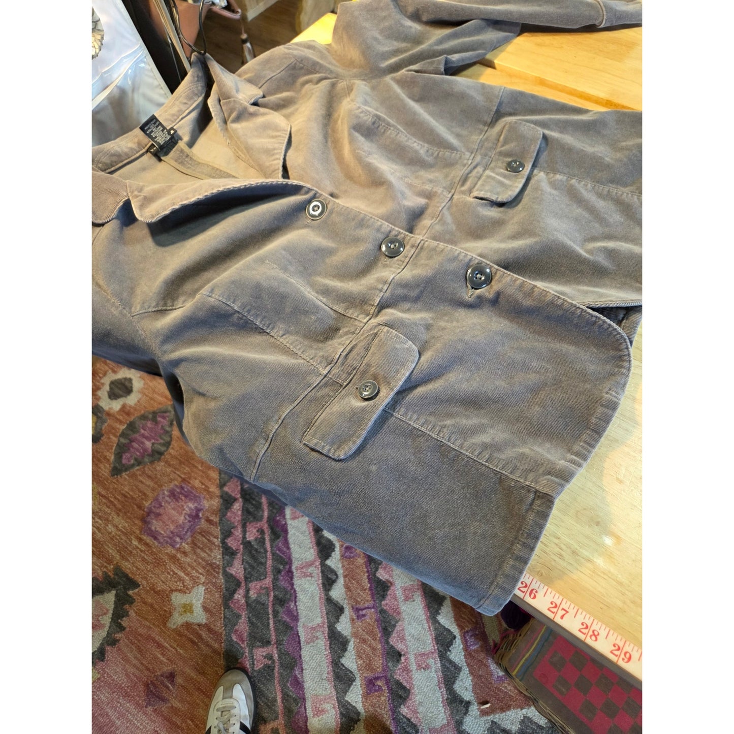 Lane Bryant 2024 w 100% cotton gray corduroy blazer coat pockets tailored