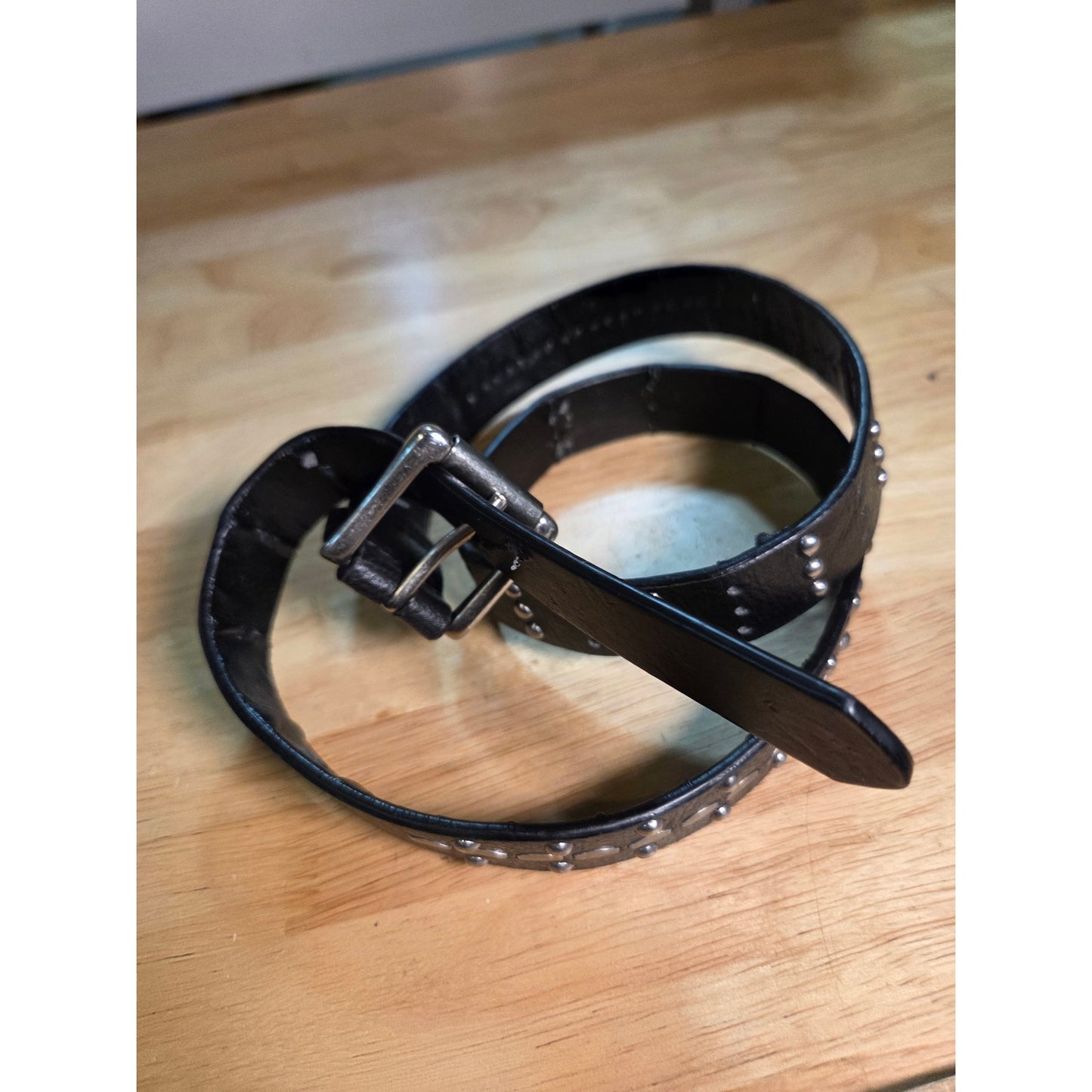 Unbranded black Studded silver Hardware 40 inch belt 1 inch width