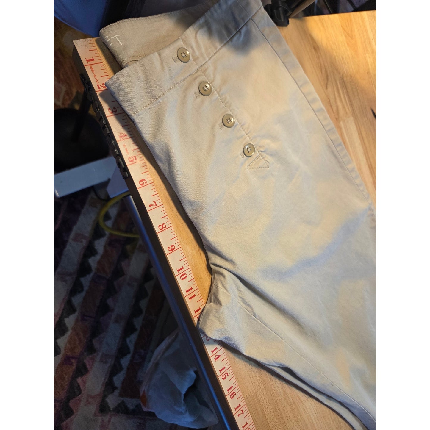 Ann Taylor Loft size 12 original sailor front wide leg khaki pants cotton