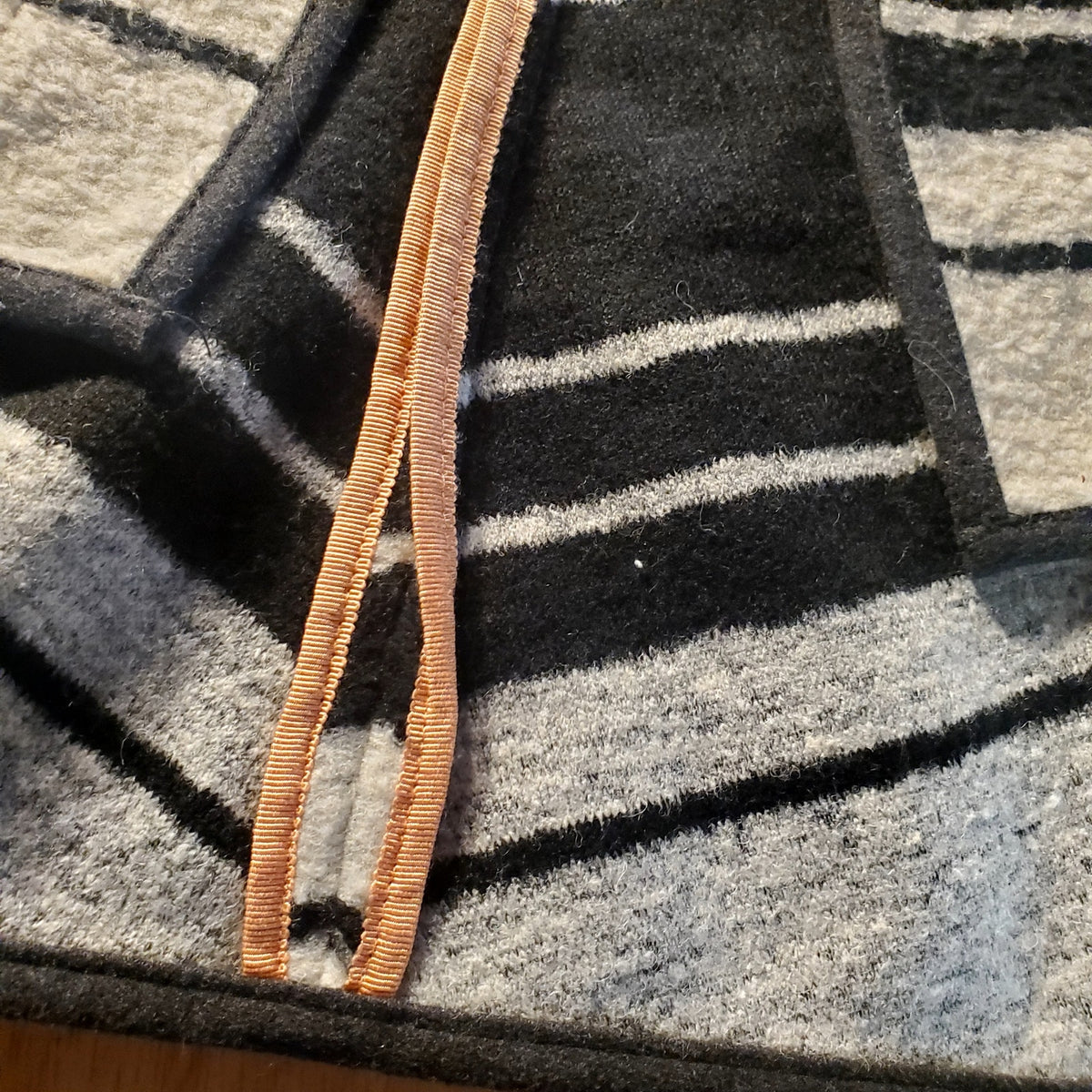 Elevenses size medium wool blend asymmetrical hem gray and black striped jacket