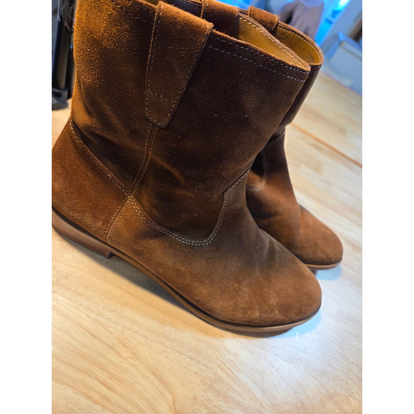 Rebecca Minkoff pointy toad suede Brown leather booties size 10 medium