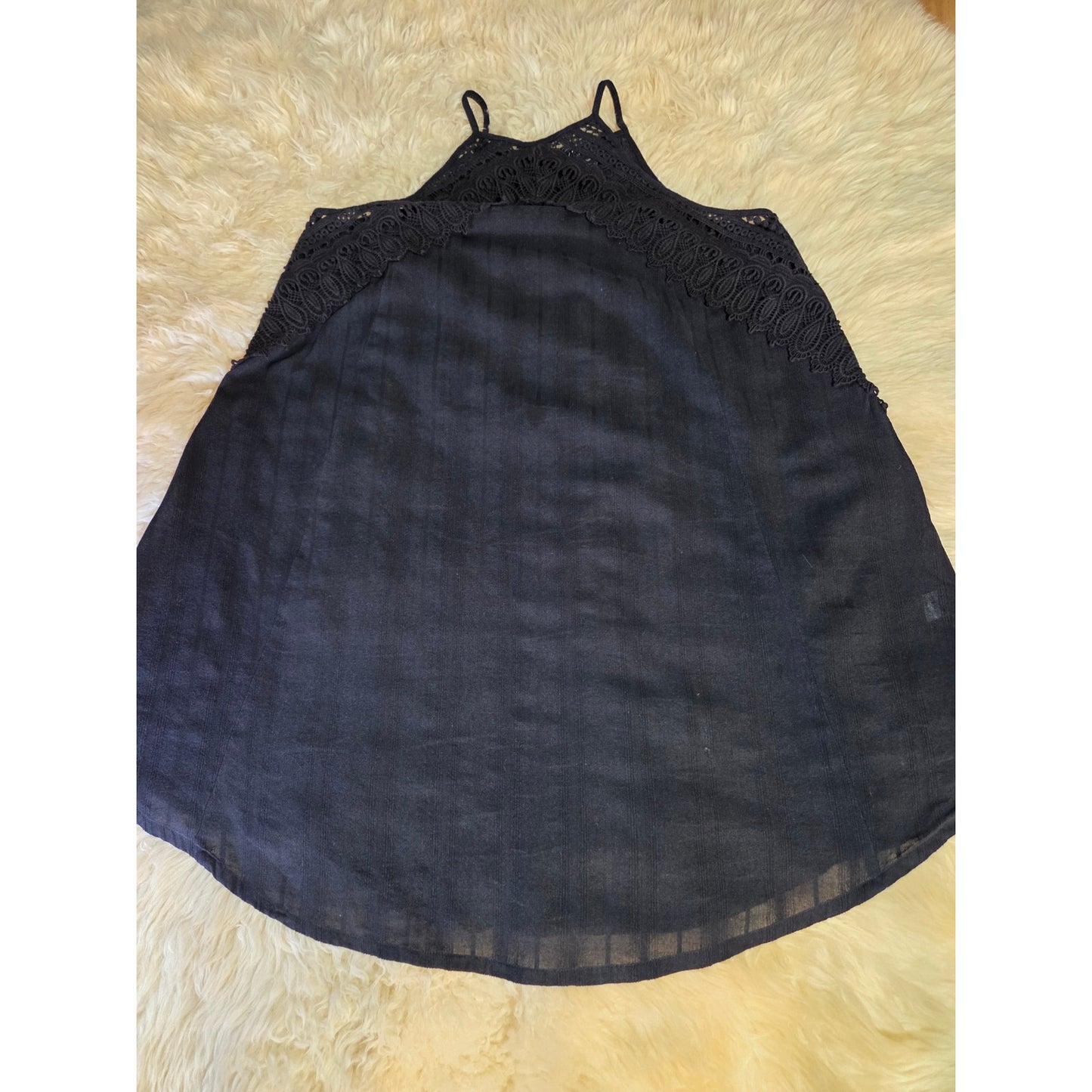 Venus Size 10 Black Spaghetti Strap Mini Dress Lace