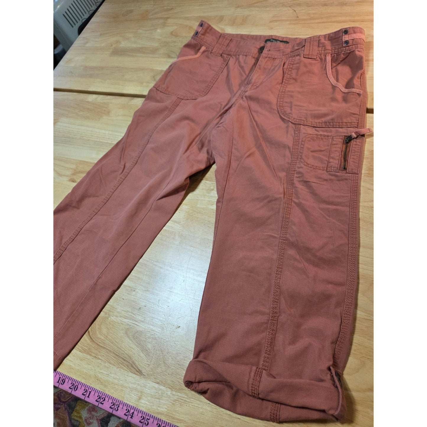 Eddie Bauer women's size 8 Pedal Pusher pants pockets cotton drawstring