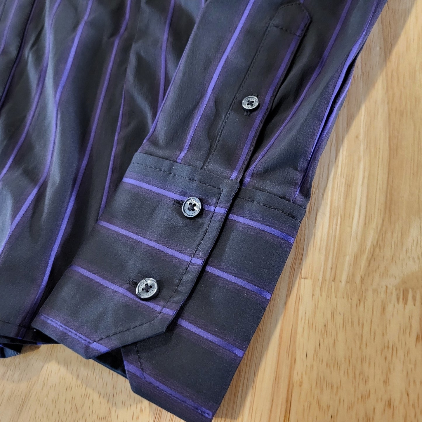 Express Design Studio Black Girlboss Purple Striped Pleated Collar Side Zip XS