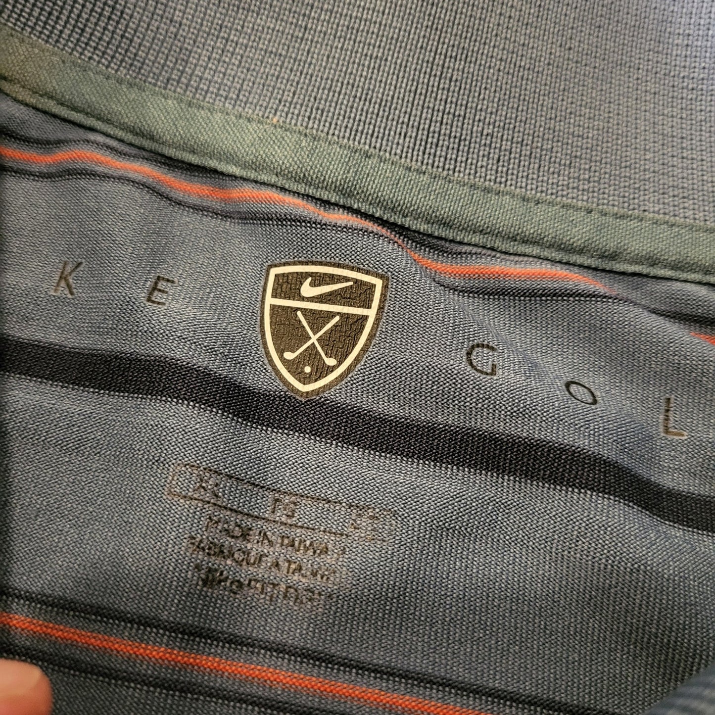 Nike Golf Active Blue Polo Shirt Striped XL Shirt 26" p2p 32" Long