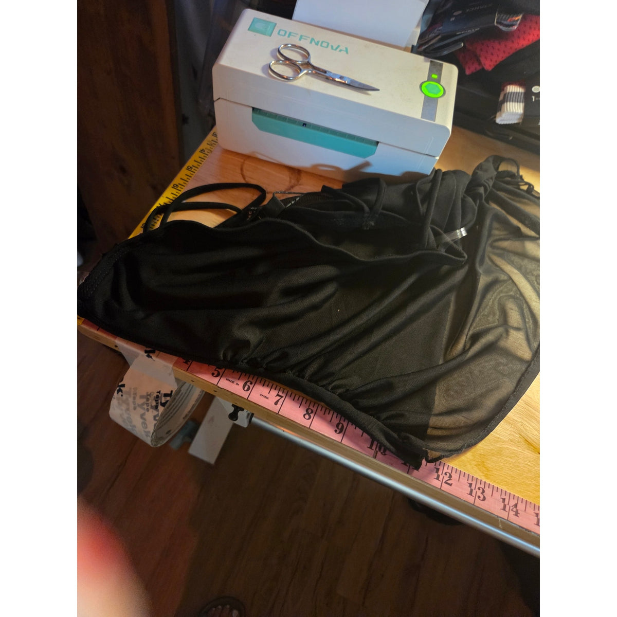 New with tag See You Monday black tank top sheer tummy adjustable strap size LG