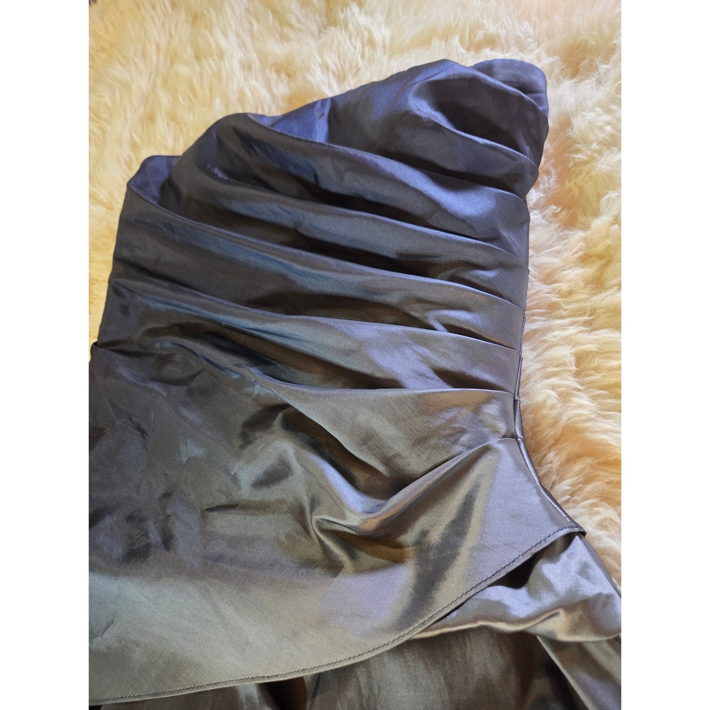 Onyx Nite blue metallic ombre gathered sleeveless tube dress Mini size 12