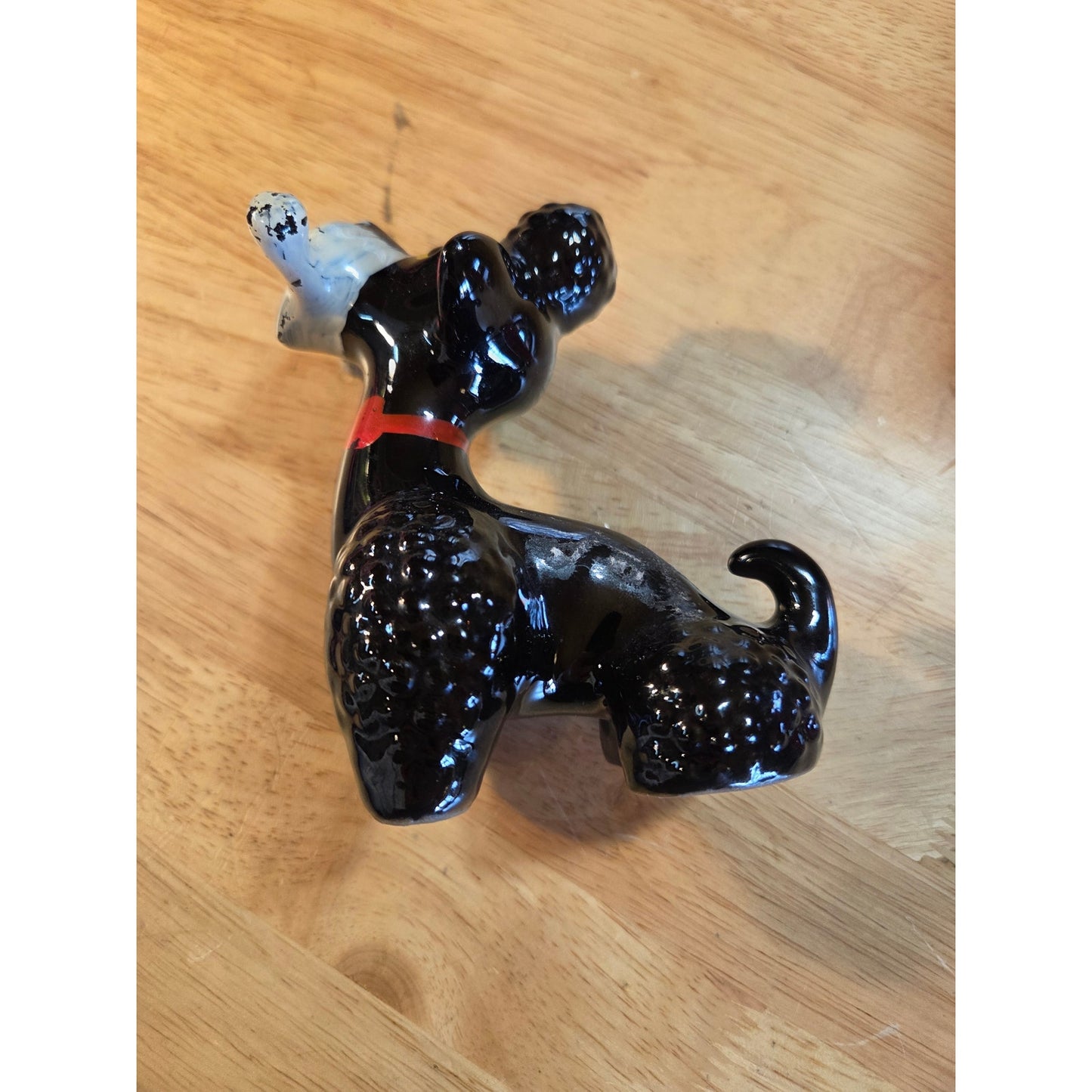 Vintage Scottie dog figurine collectible black white red porcelain