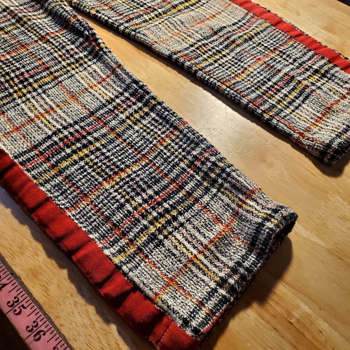Free People 100% cotton size 2 plaid cigarette pants striped side