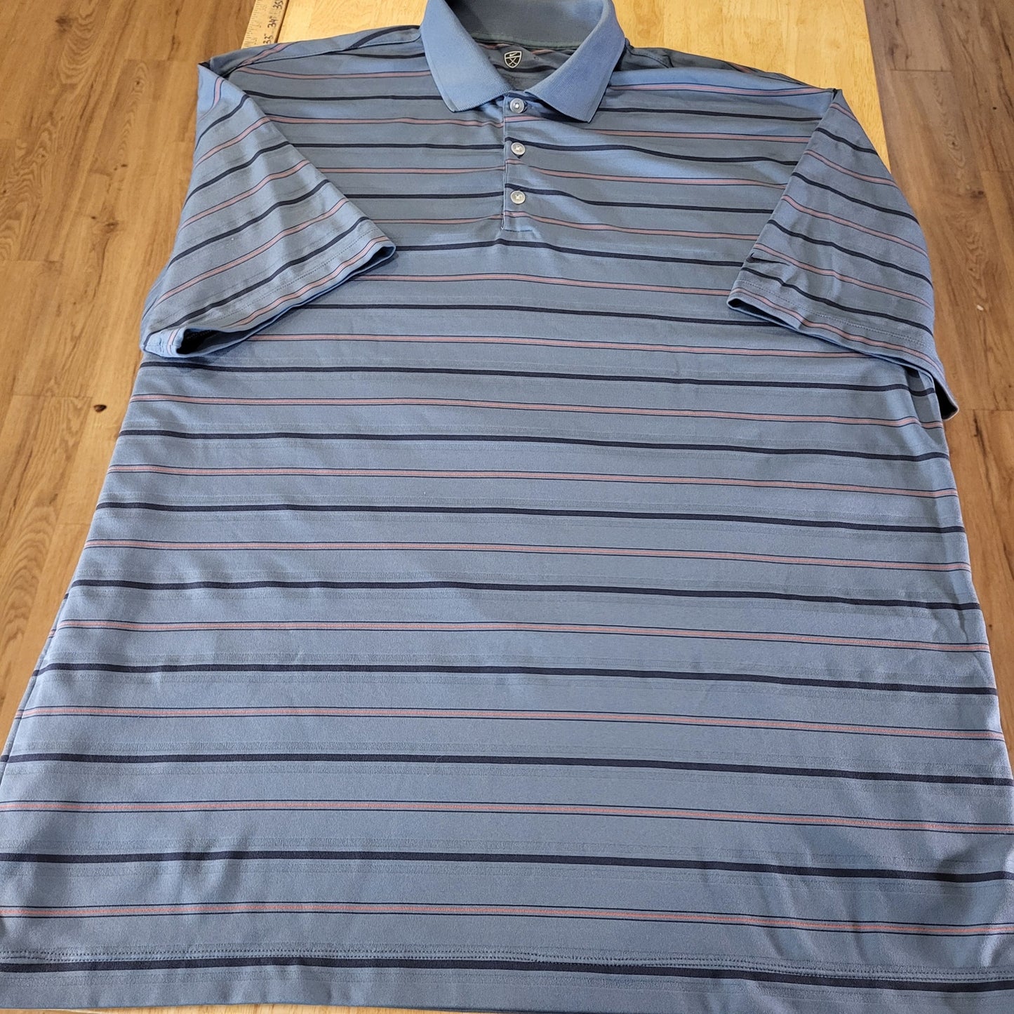 Nike Golf Active Blue Polo Shirt Striped XL Shirt 26" p2p 32" Long