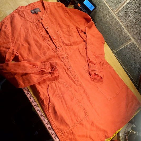 Michael Starr extra small linen red shirt dress
