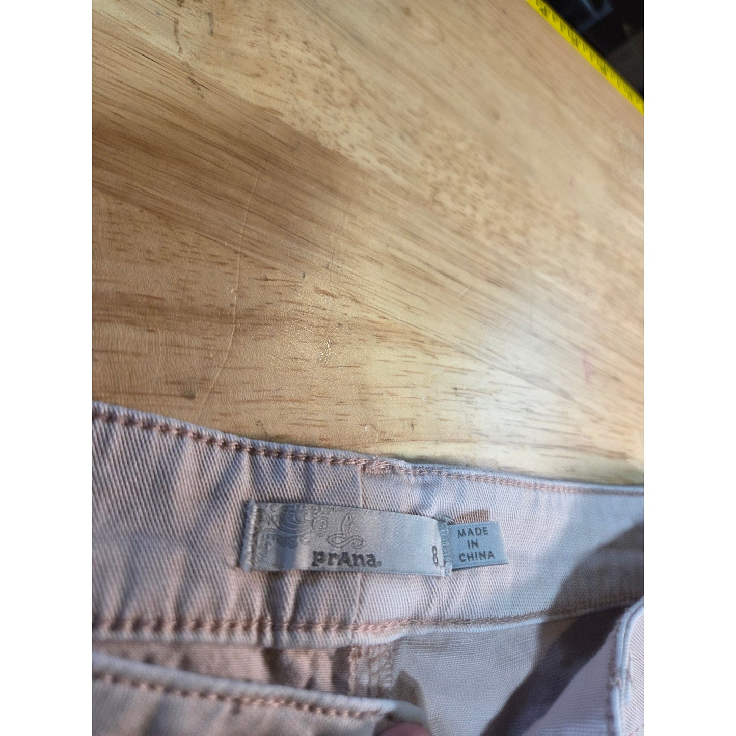 Prana size 8 blush pink nude cropped high water Pedal Pusher pants pockets sz 8
