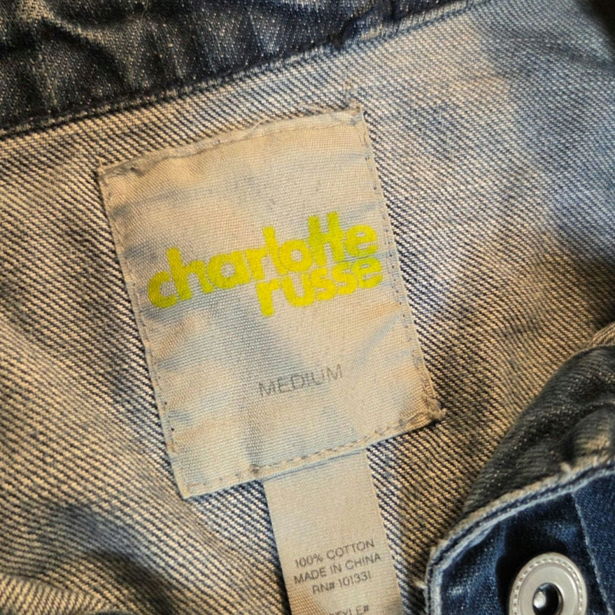 Charlotte Russe size medium cropped puff sleeve jean jacket