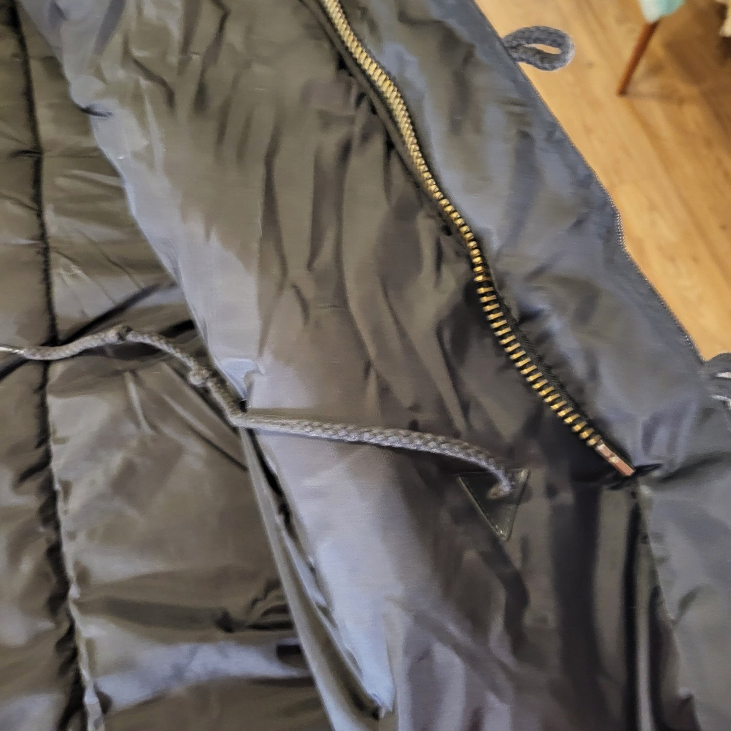 Extreme cold weather parka type N-3B Large Black Faux Fur Hood Pockets Zip Snap