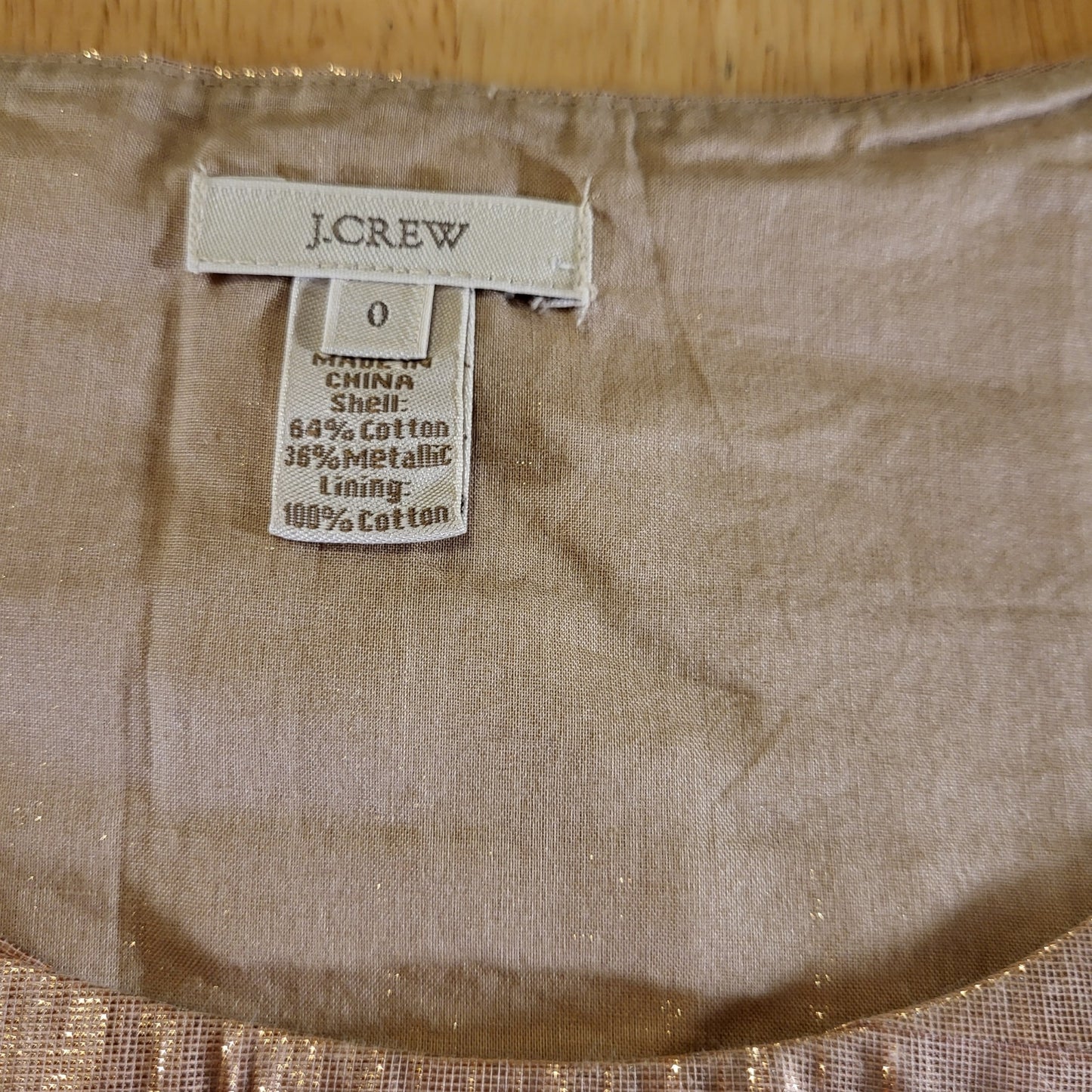J.Crew Pink Metallic Pleated Sleeveless Tank Blouse Side Zip 17" P2P Cotton
