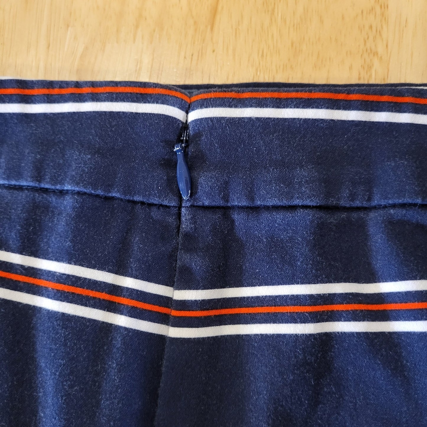 J.Crew The Pencil Skirt Red White Blue Stripes Cotton Size 6
