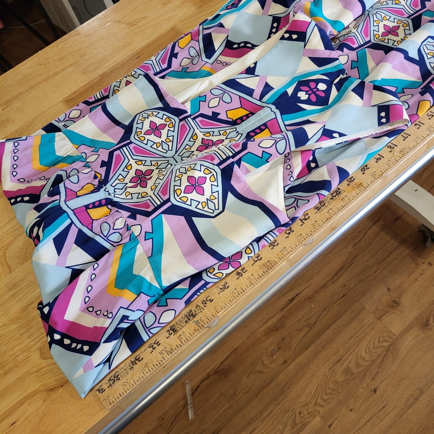 Annie Griffin Max Geometric Print Colorful Purple Pink Size 2