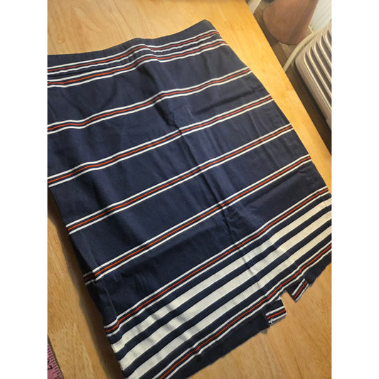 J.Crew pencil skirt red white and blue striped cotton short size 6 invisible zip