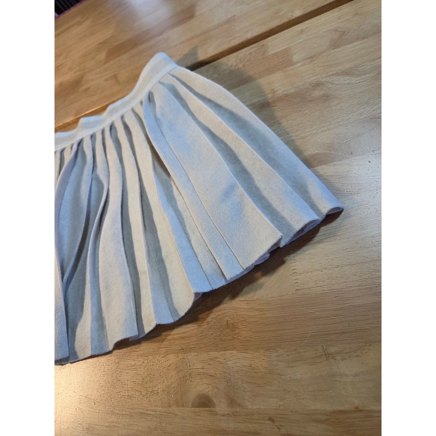 NWT Aerie knit pleaded tennis skirt khaki white stripe contrast extra large