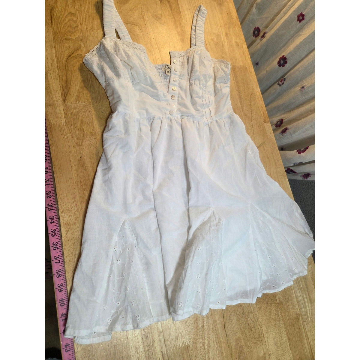 Blush size medium cotton sundress line skirt sleeveless button front princess