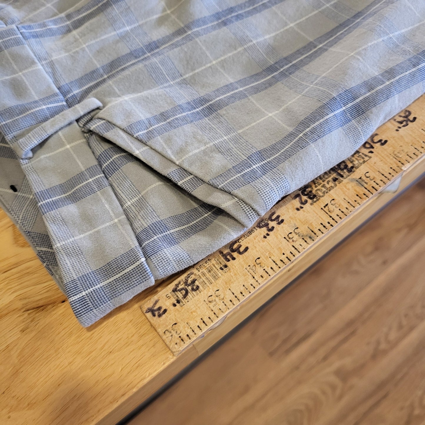 41 Hawthorn Gray Plaid Straight Pants Cotton Viscos Size 8