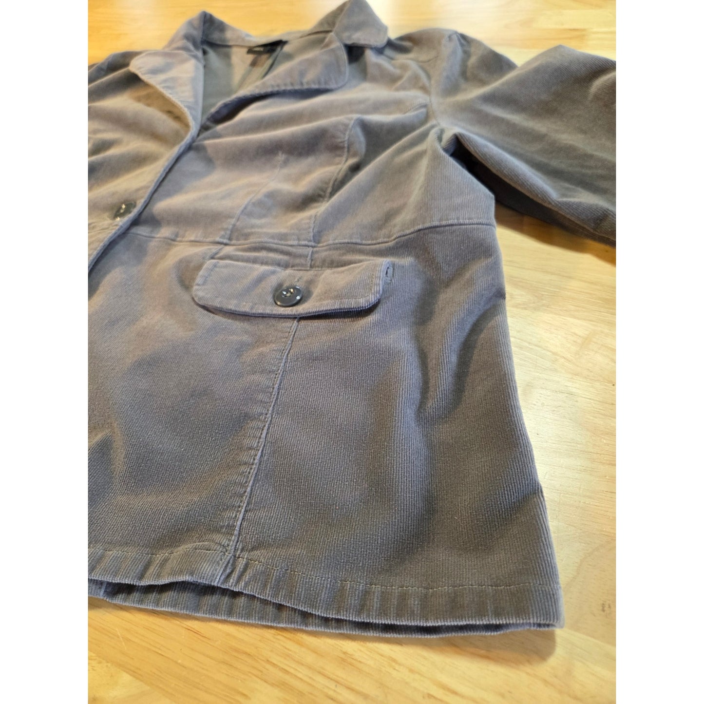 Lane Bryant 2024 w 100% cotton gray corduroy blazer coat pockets tailored