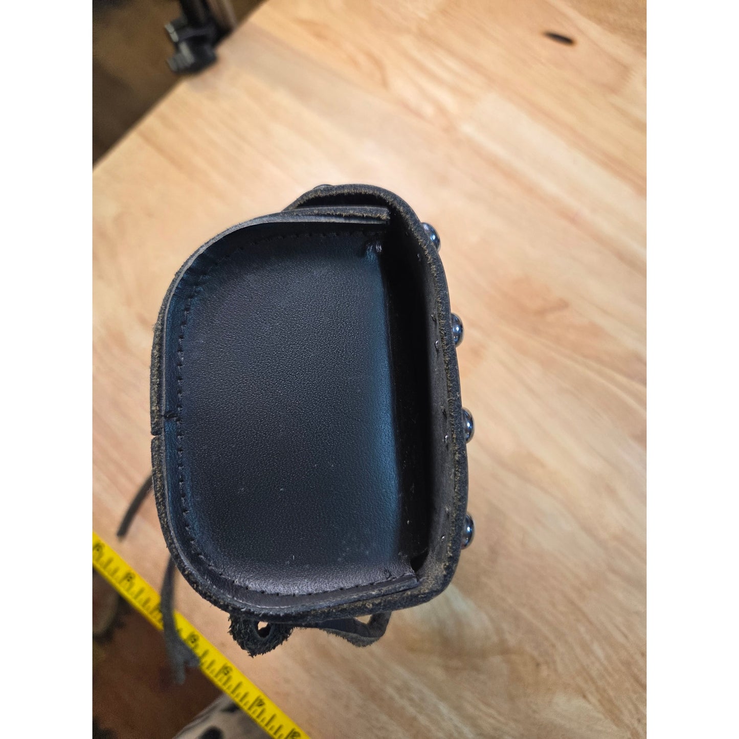 The Iron Horse leather company made in America motorcycle bag black leather