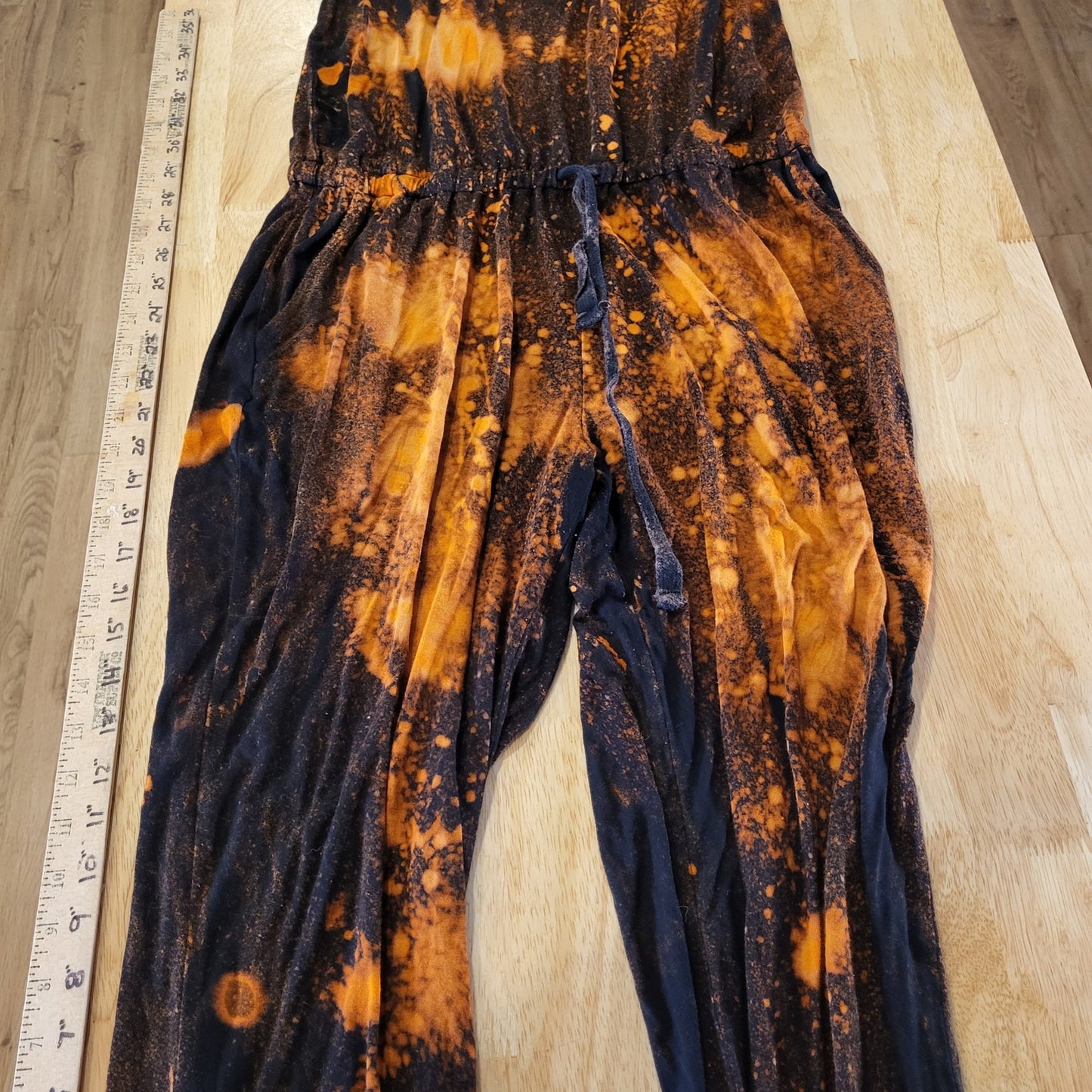 Aerie size small racerback tank jumpsuit bleach dyed black and orange Jersey