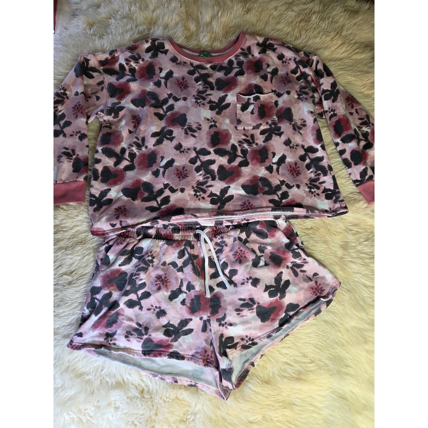 Dip Sustainable Two Piece Sweat short Ling Sleeve Tie Dye Pink Terrycloth XXL