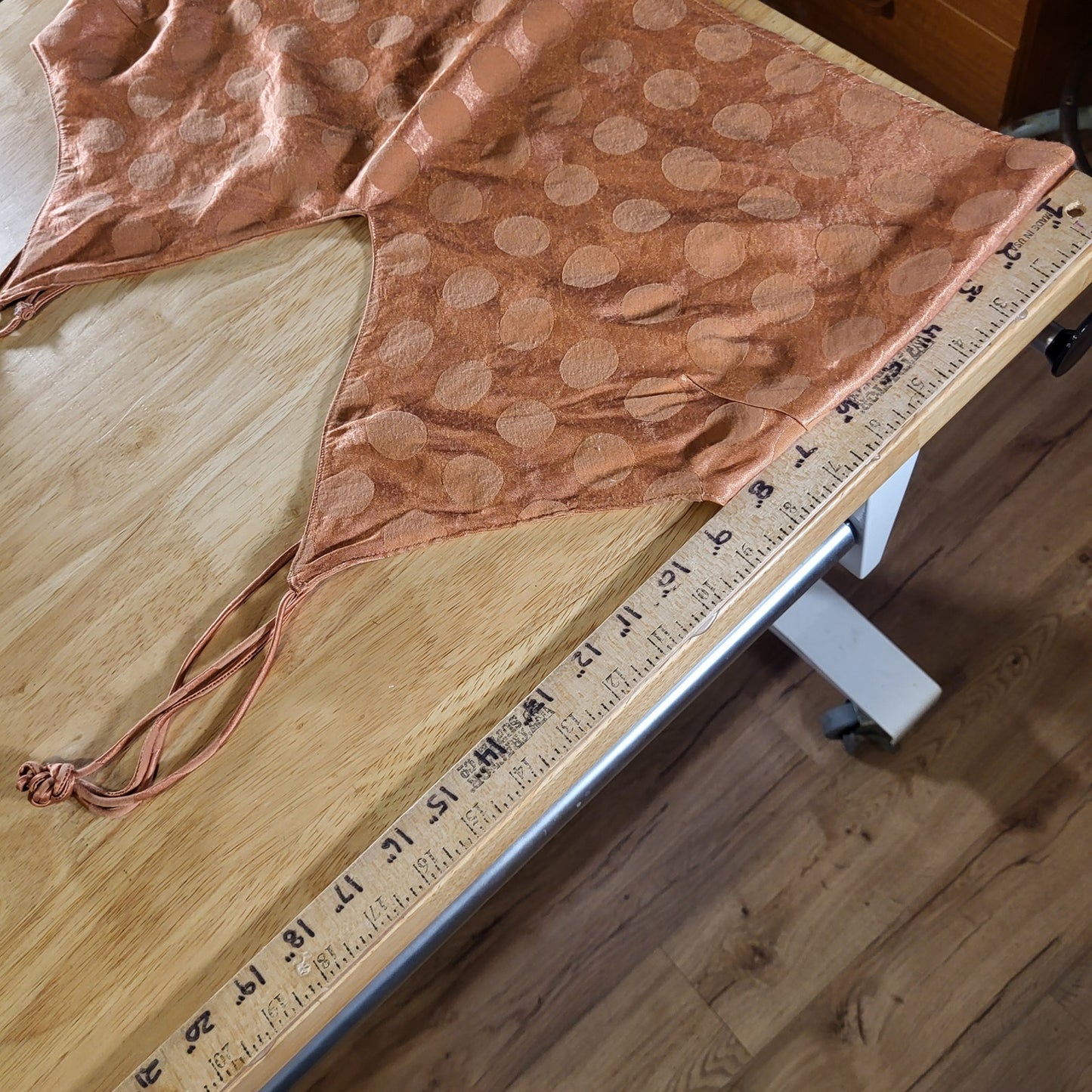 Victoria Secret Burnt Orange Cropped Polka Dot Satin Camisole sz XL