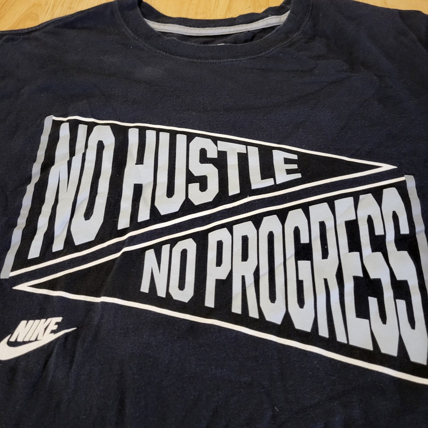 Nike No Hustle No Progress Black Graphic T-shirt Size Large