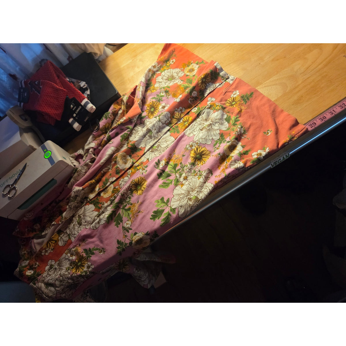 Isaac Mizrahi Jersey knit floral robe cotton XS