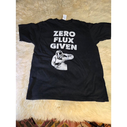 Zero Flux Given Welding Graphic T-shirt Black Jersey Size Large