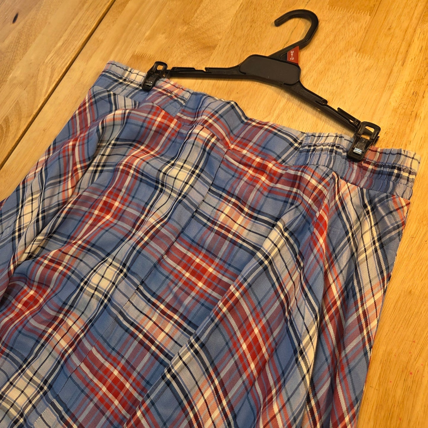 Est. 1946 Cato's Elastic Waist Tissue Hem Red White Blue Plaid Thin Flowy Large