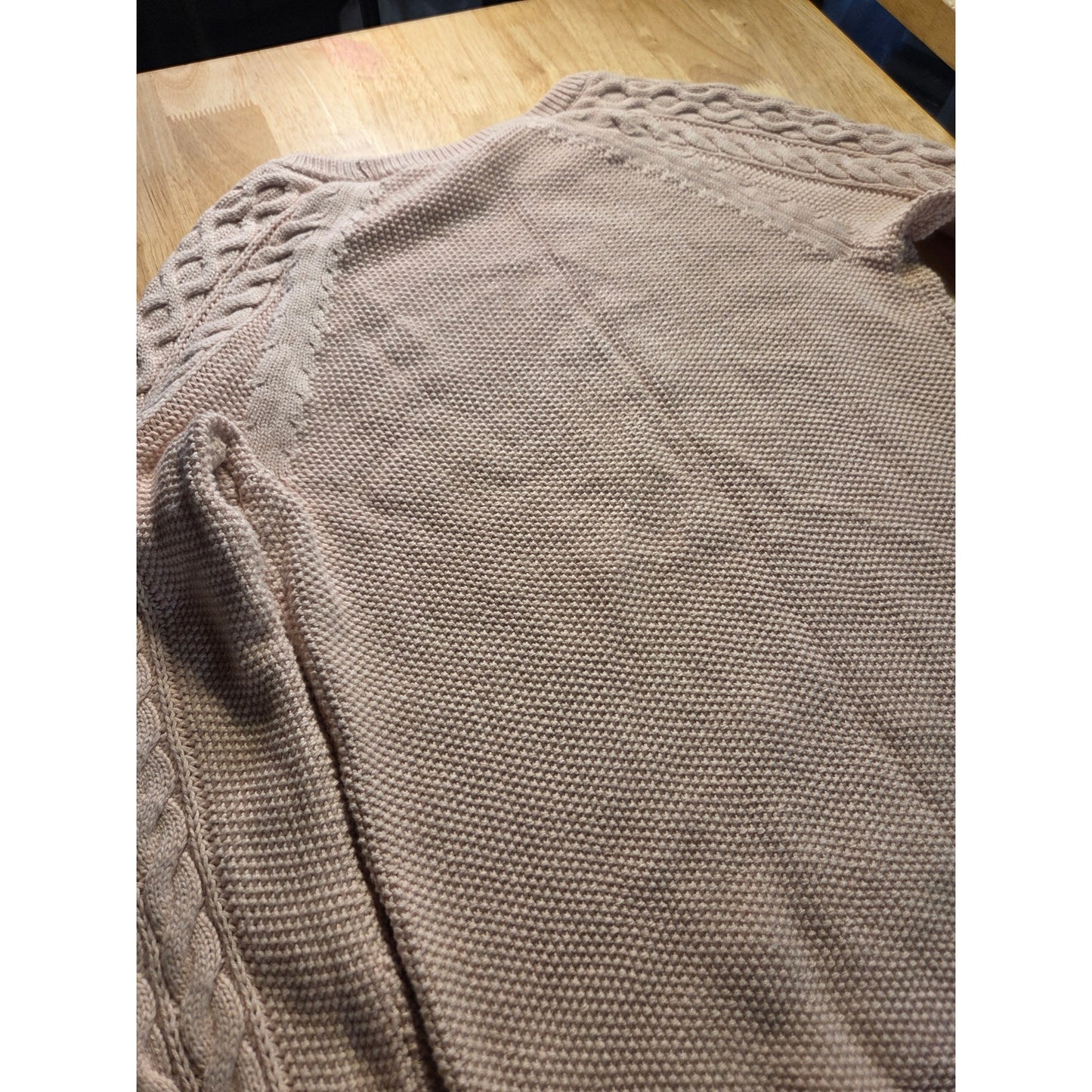 Gap Vintage Baby Pastel Pink Cable Knit Sweater Beautiful Petite Sm 100% Cotton