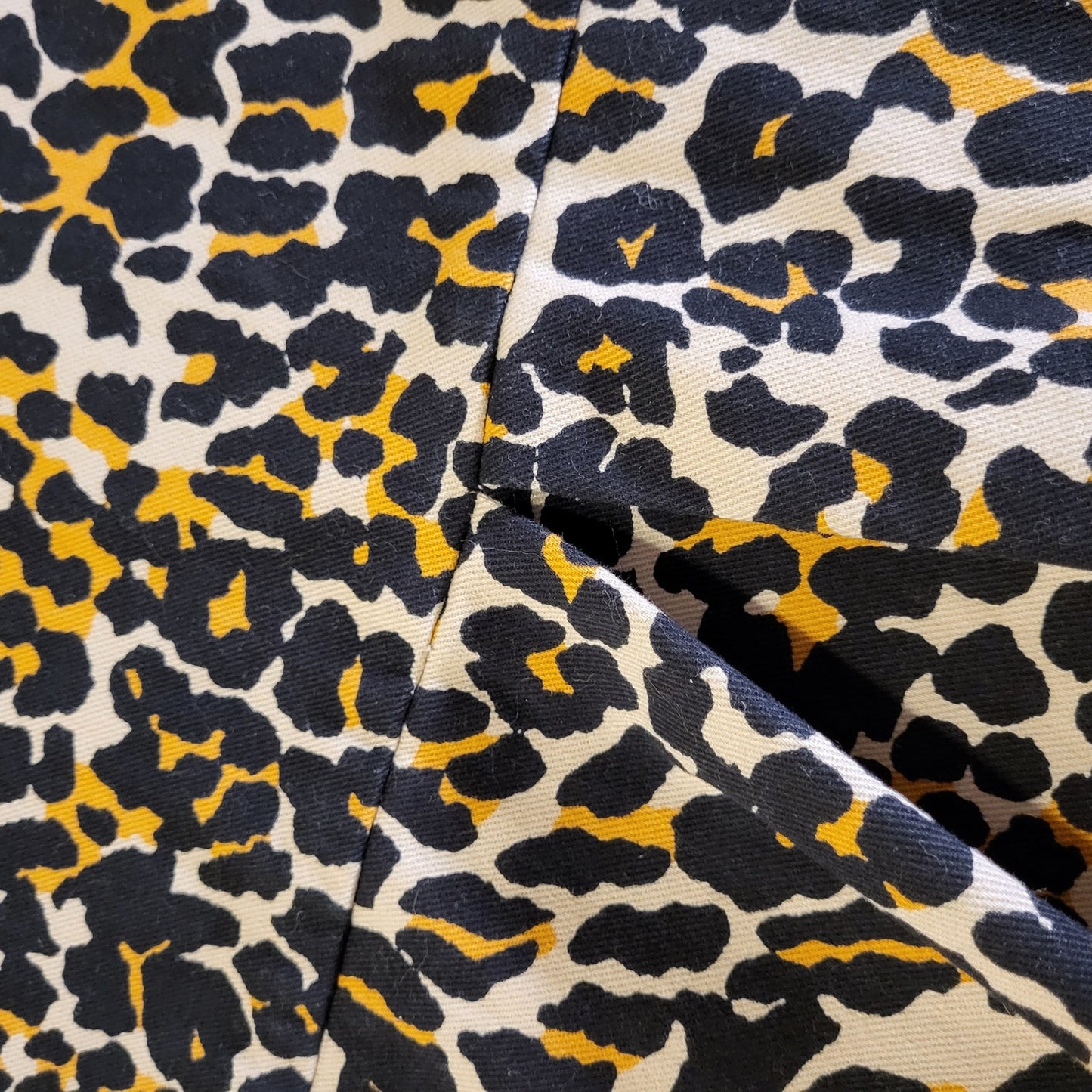 New York & Company 100% cotton leopard print midi  coat jacket denim x-small