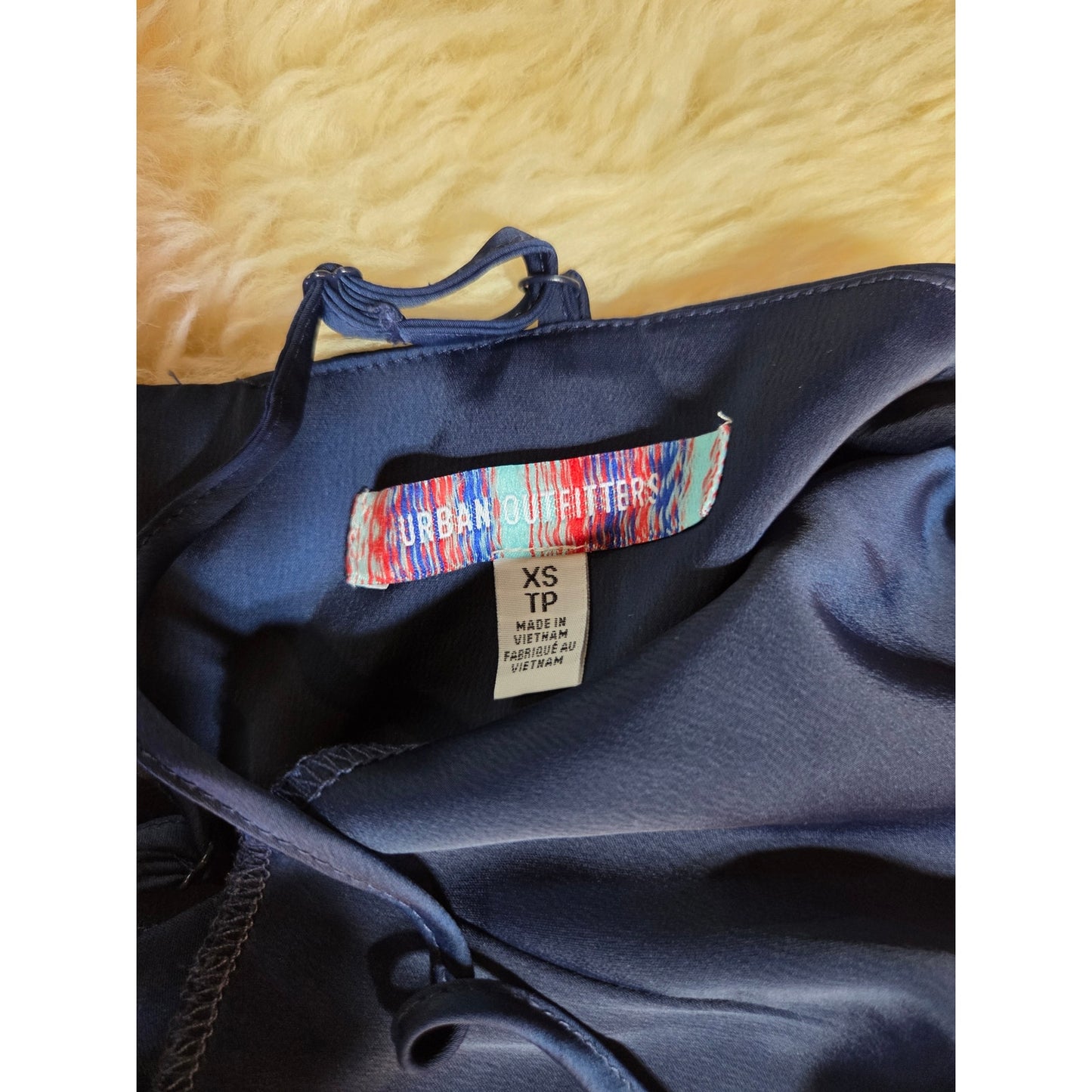 Urban Outfitters Blue Cowl Neck Spaghetti Strap Mini Bodycon Dress XS