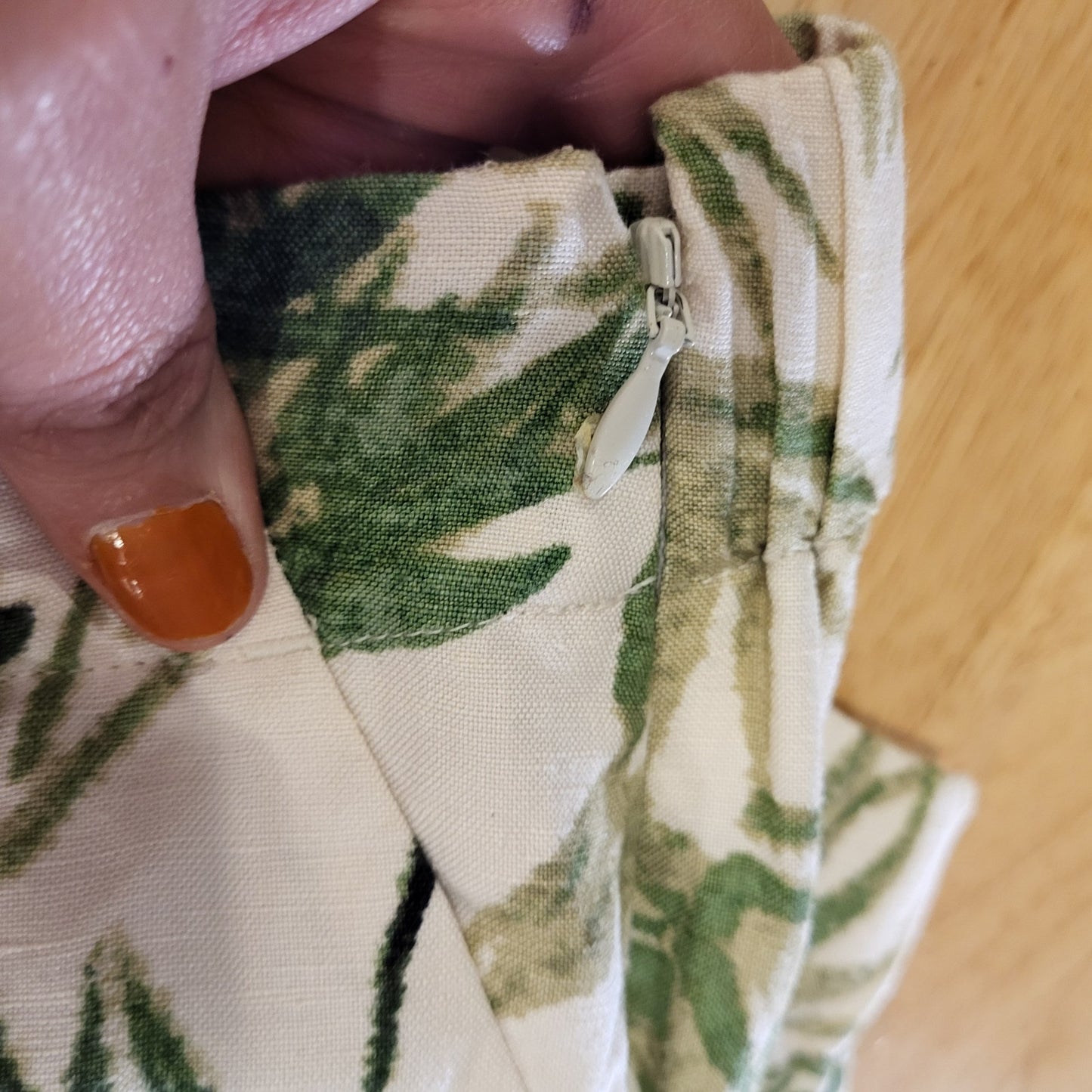 Nwt J. Jill Botanical Print Elastic Waist Wide Leg Nylon Blend Trousers XL Tall