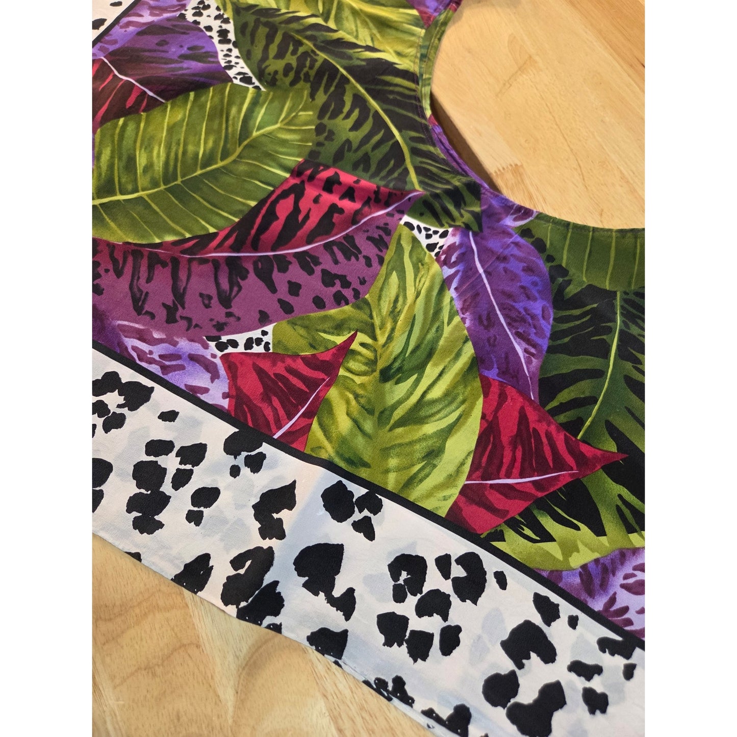 Handmade 100% silk botanical Floral animal print poncho