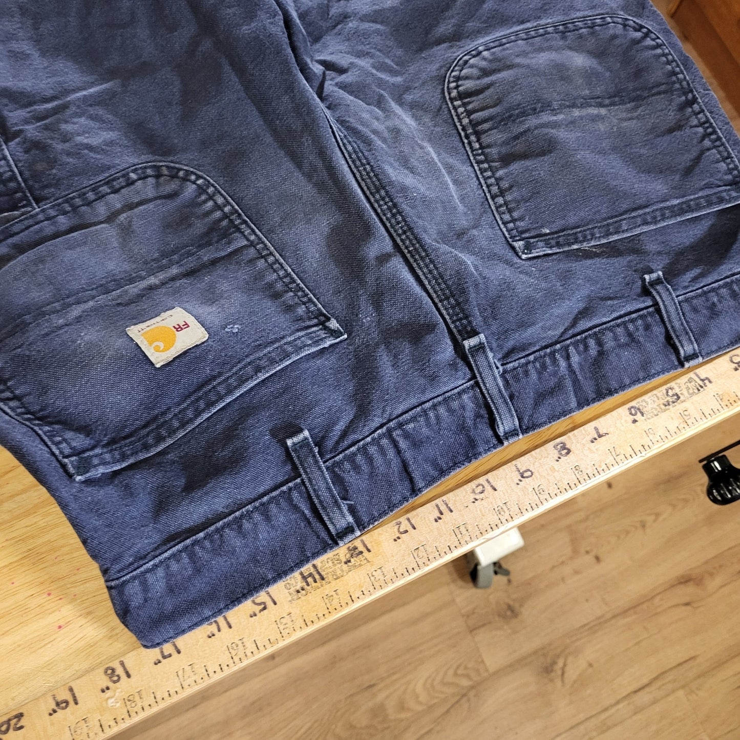 Carhartt Cat 2 2112 Fire Resistant Blue Work Pants 34x32 Lived In Distressing