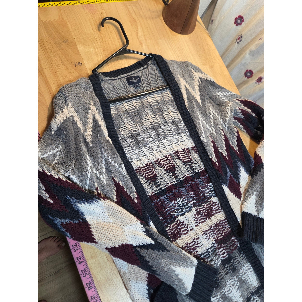 American Eagle Outfitters extra small medium length knit cardigan Fair Isles